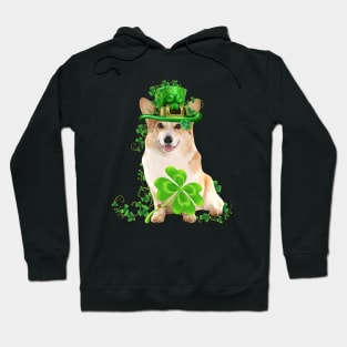 Lucky Corgi Shamrock St Patrick's Day Hoodie